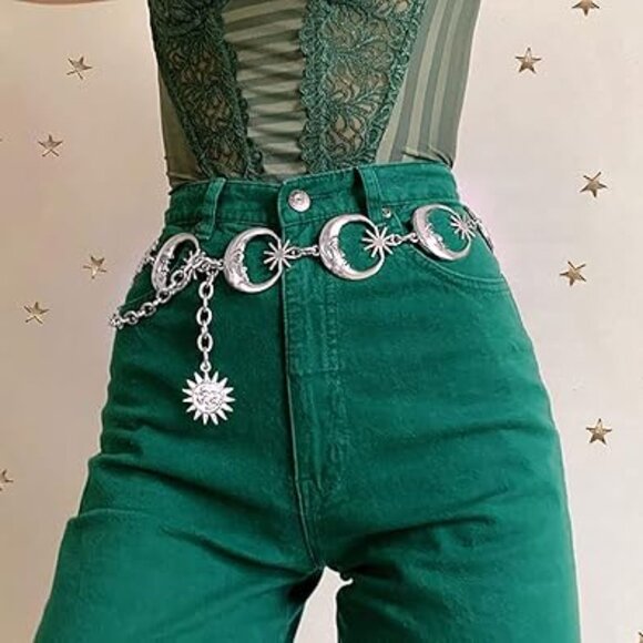 Moon Star Metal Waist Chain Sun Pendant Belly Belt Body Chains